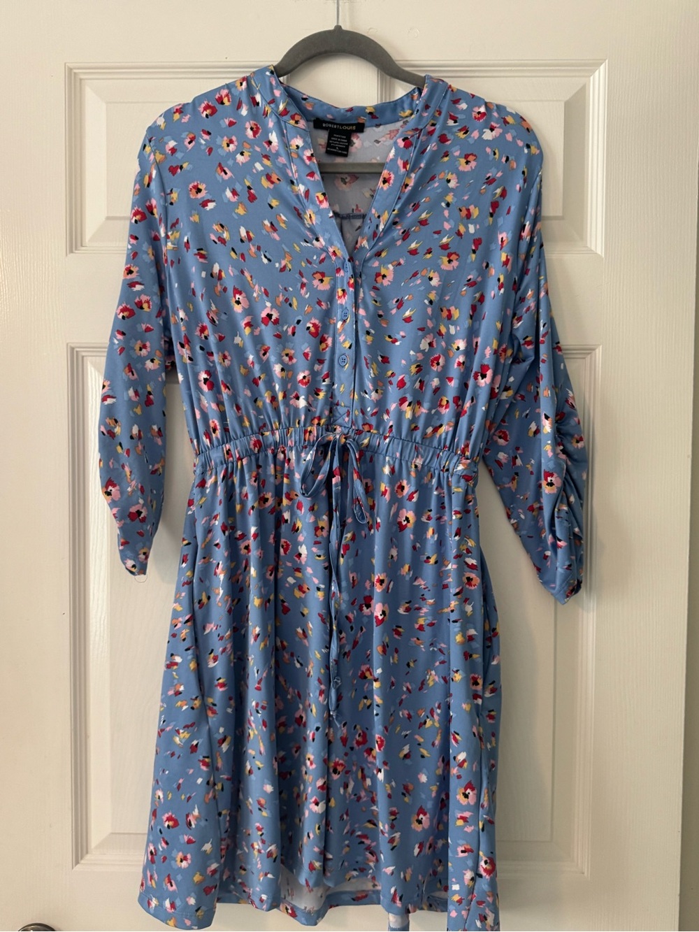 Robert Louis Blue Floral Button-Front Tunic
